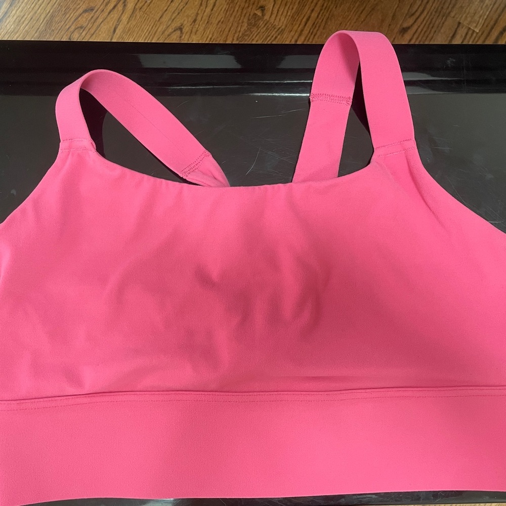 Athleta Warrior Longline Twist Bra in Pink